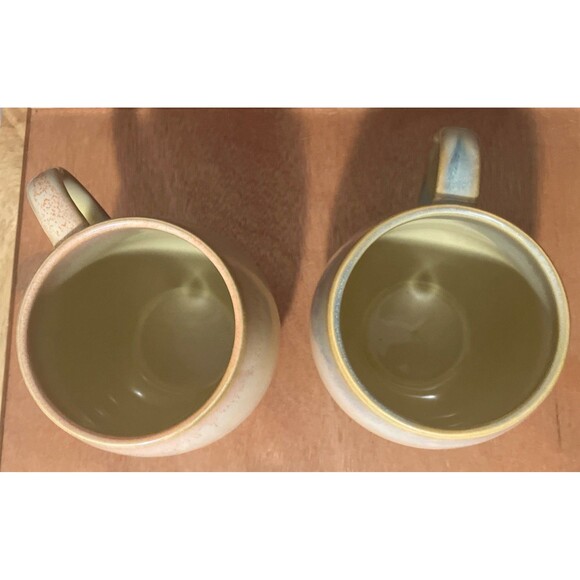 Ceramic Pottery Cabin style Urban Coffee Mugs 12-16 oz Drip Glaze- Set Of 2 - Picture 14 of 16